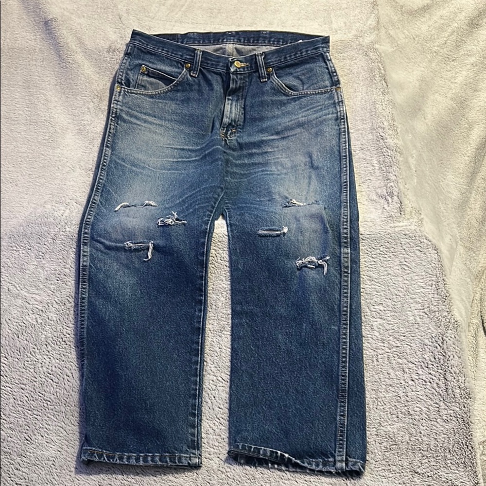 Stylish Distressed Blue Jeans